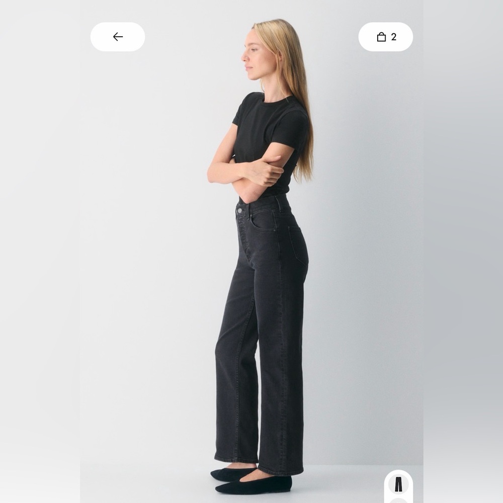 Aritzia Denim Forum Arlo Straight High Rise Size 26 - Black Eyeliner - Like New!